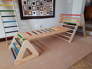 Slide / Climbing Bridge | Ramp side up, bridging Toddler and regular Climbing Traingles