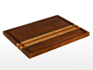 Kiaat Charcuterie Board with Walnut and Maple detail
