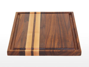Kiaat Charcuterie Board with Walnut and Maple detail