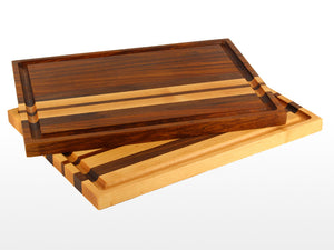 Kiaat Charcuterie Board with Walnut and Maple detail